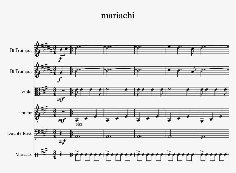 Mariachi Sheet Music 1 Of 4 Pages - Scarborough Fair Alto Recorder, transparent png #1143670