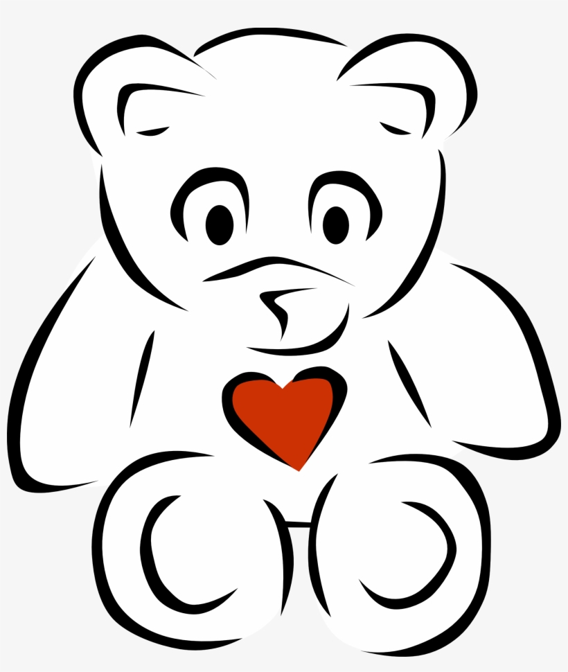 Clipart Hearts Black And White - Teddy Bear Clip Art, transparent png #1143701