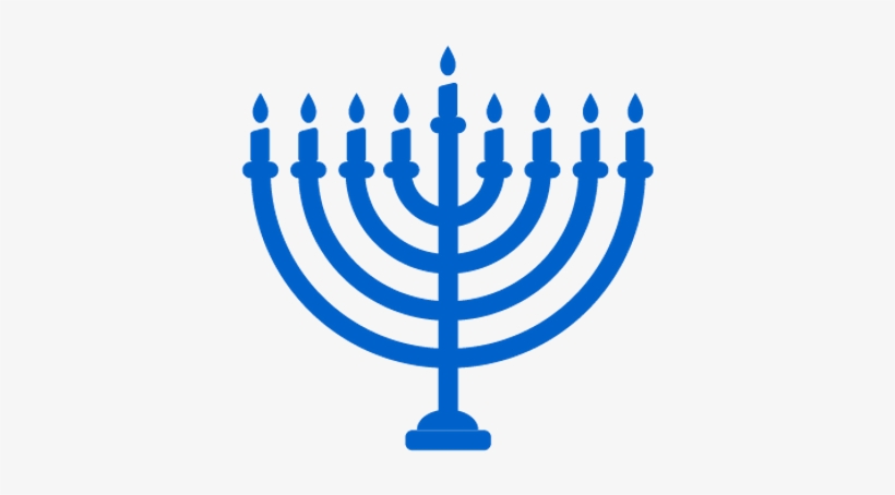 Blue Menorah Hanukkah - Menorah Silhouette, transparent png #1143929