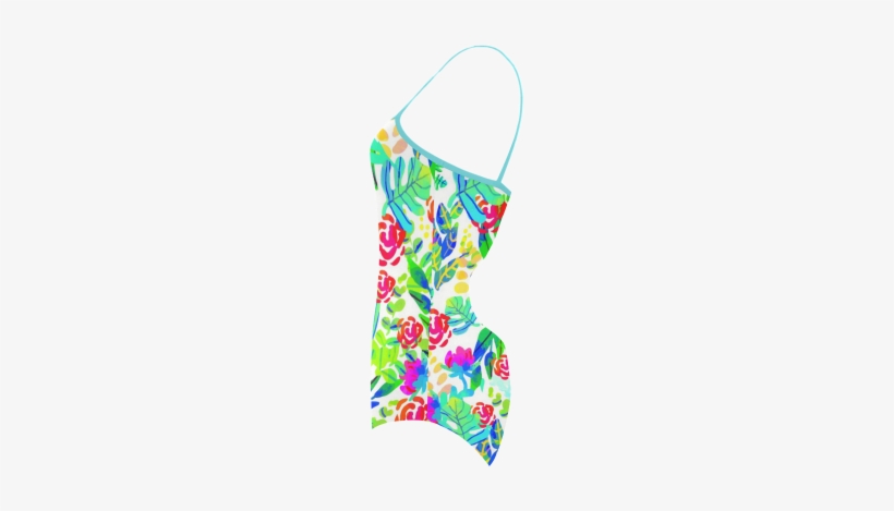Cute Tropical Watercolor Flowers Strap Swimsuit - Cafepress Jungle Watercolor Flowers F Full/queen Duvet, transparent png #1143988