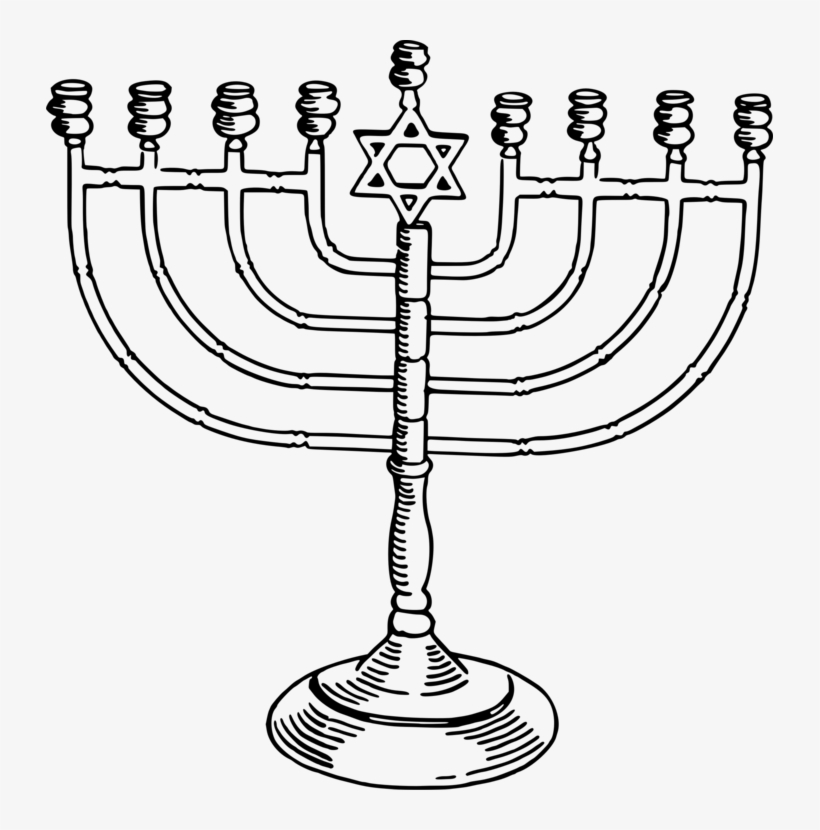 Menorah Judaism Hanukkah Computer Icons Jewish Holiday - Drawing Of A Menorah, transparent png #1144232