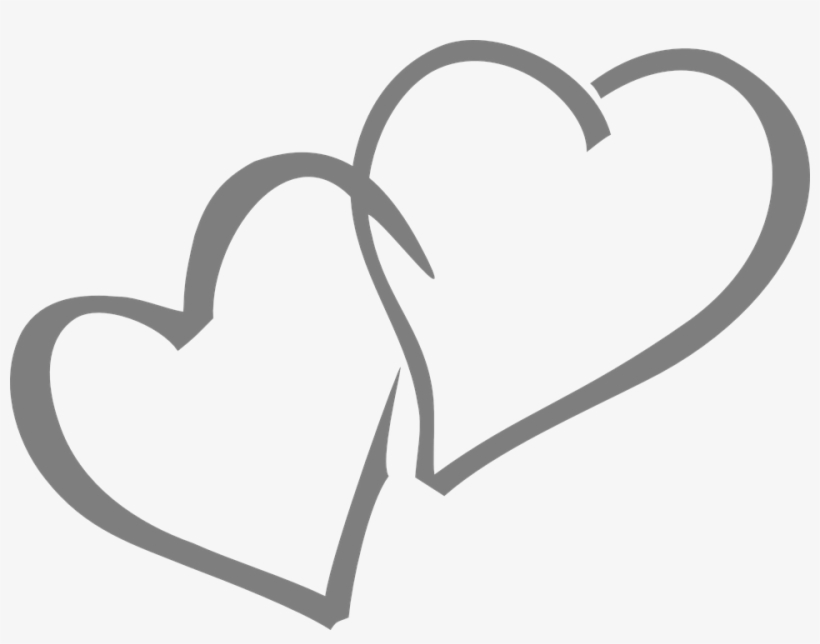 Double Heart Clipart Black And White - Wedding Hearts, transparent png #1144351