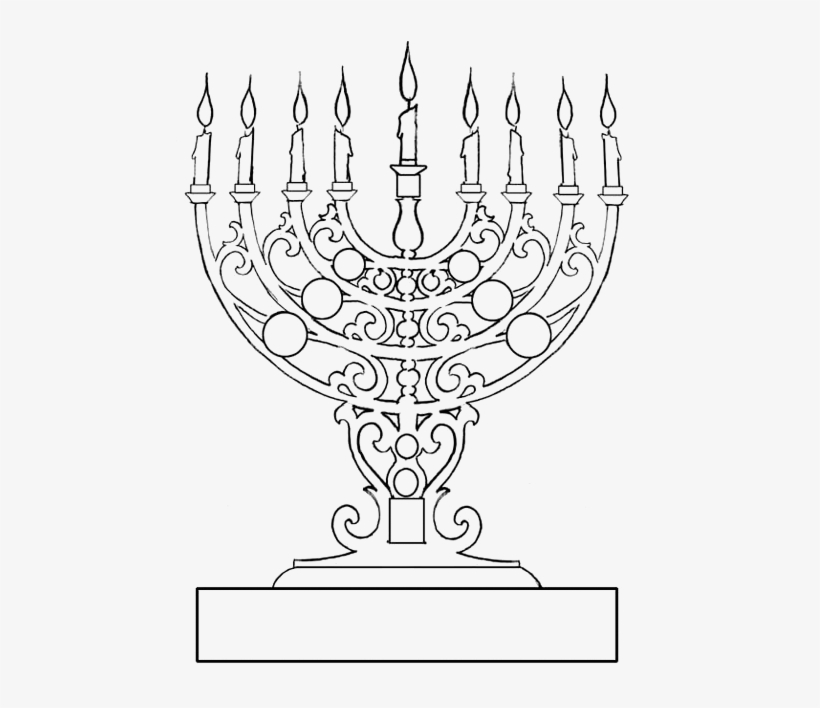 Very Antique Candles While Hanukkah Coloring Pages - Hanukkah Adult Coloring Pages, transparent png #1144352