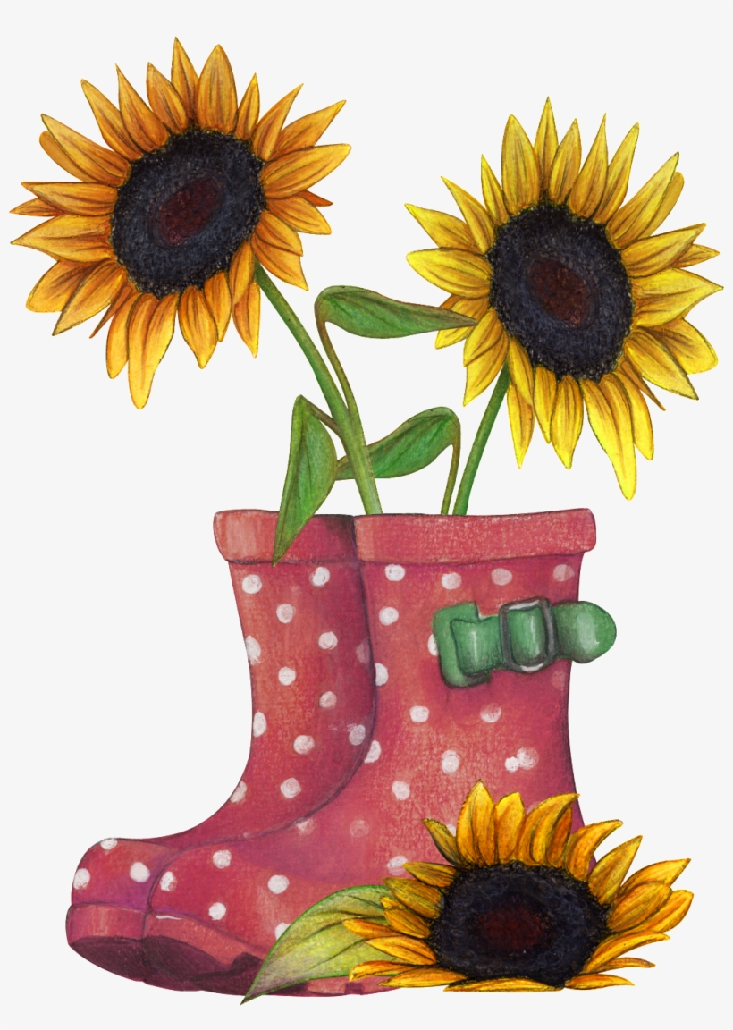 sunflower rain boots
