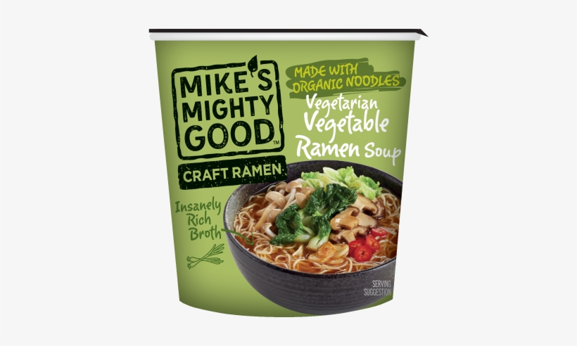Vegetarian Vegetable Ramen Noodle Soup Cup 6 Pack - Mike's Mighty Good Vegetarian Vegetable Ramen Cup 1.7oz, transparent png #1146094