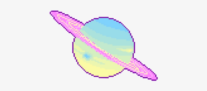 Aethetic Saturn Pixel Art - Circle, transparent png #1146546