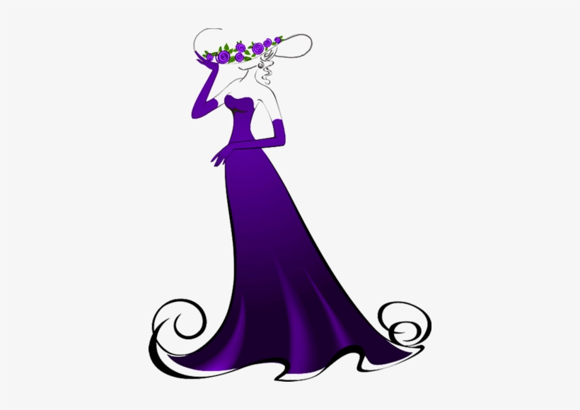 Dress Vector Watercolor - Silhouette Of Elegant Lady, transparent png #1146887