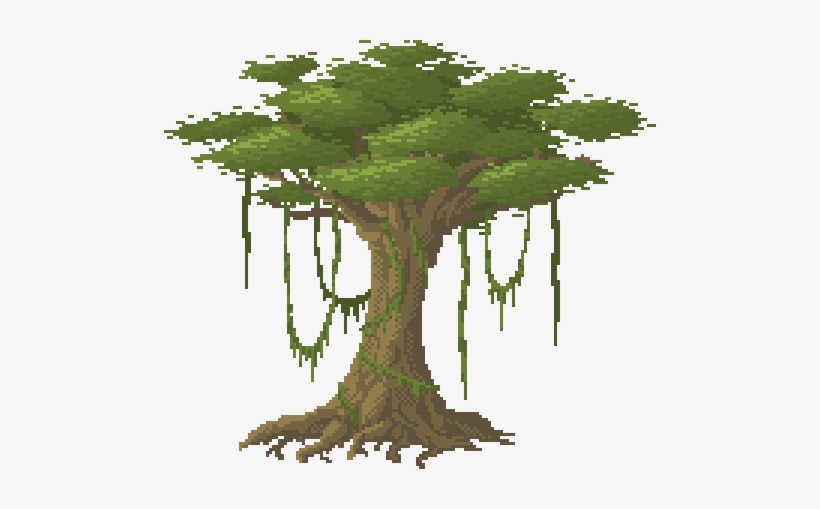 Jungle Tree By Benthedwarf - Jungle Tree Pixel Art, transparent png #1147595