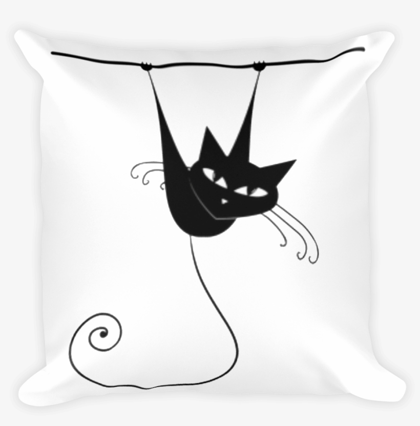 Cool Cat - Hanging On - Square Pillow - Scratch, transparent png #1147762