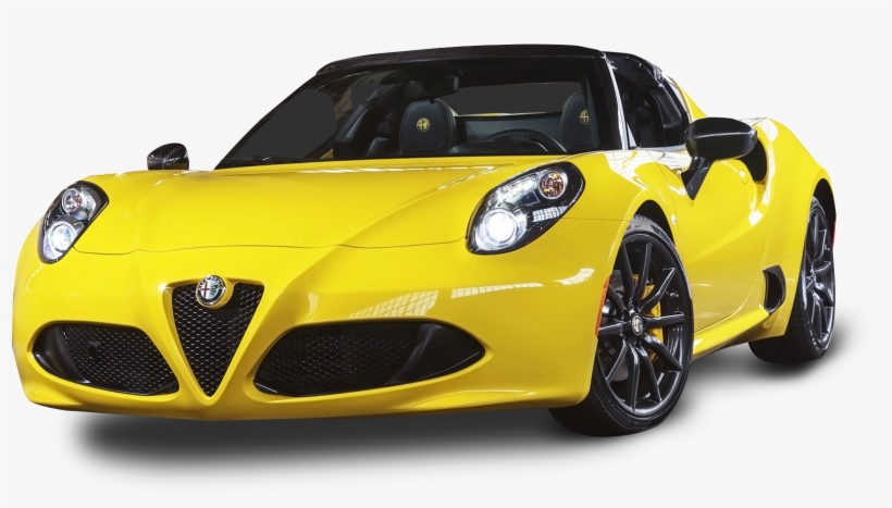 Alfa Romeo 4c Spider Yellow Car Png Image - Yellow Alfa Romeo 4c Spider, transparent png #1148371