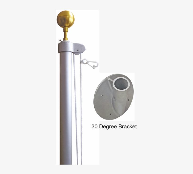 10' Homesteader Outrigger Flagpole W/ 30 Degree Bracket - 10 Silver Homesteader Outrigger Flagpole With 30-degree, transparent png #1148388