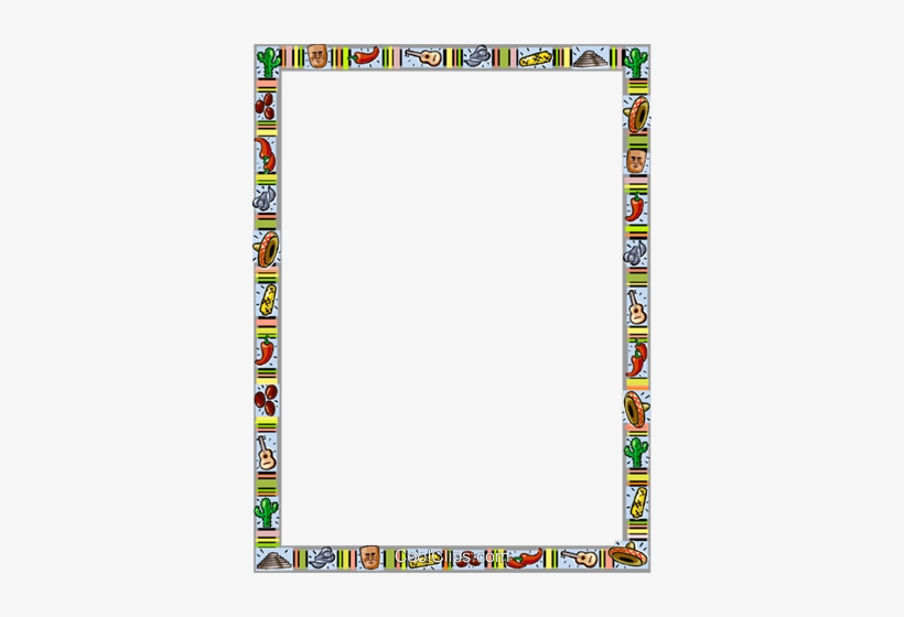 Mexican Themed Frame Royalty Free Vector Clip Art Illustration - Marcos Y Bordes Decorativos, transparent png #1148867