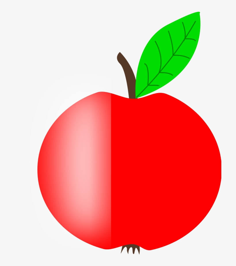 Apple Red With A Green Leaf Clipart Png, transparent png #1148941