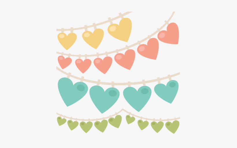 Heart Swag Banners Svg Scrapbook Cut File Cute Clipart - Heart Banner Clip Art, transparent png #1150154