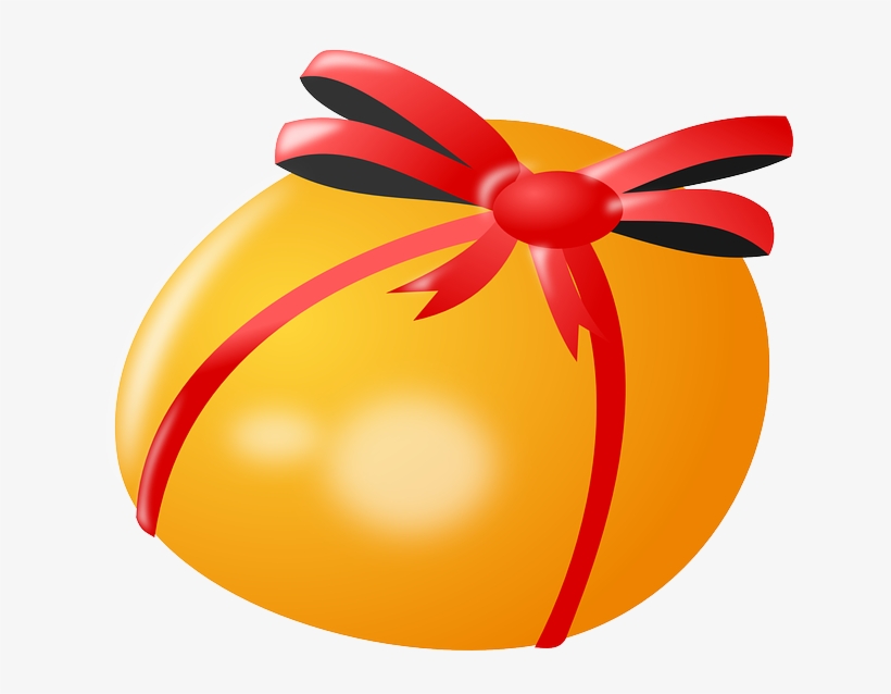 Present, Gift, Ribbon, Red, Yellow, Celebration - Easter Egg, transparent png #1150181