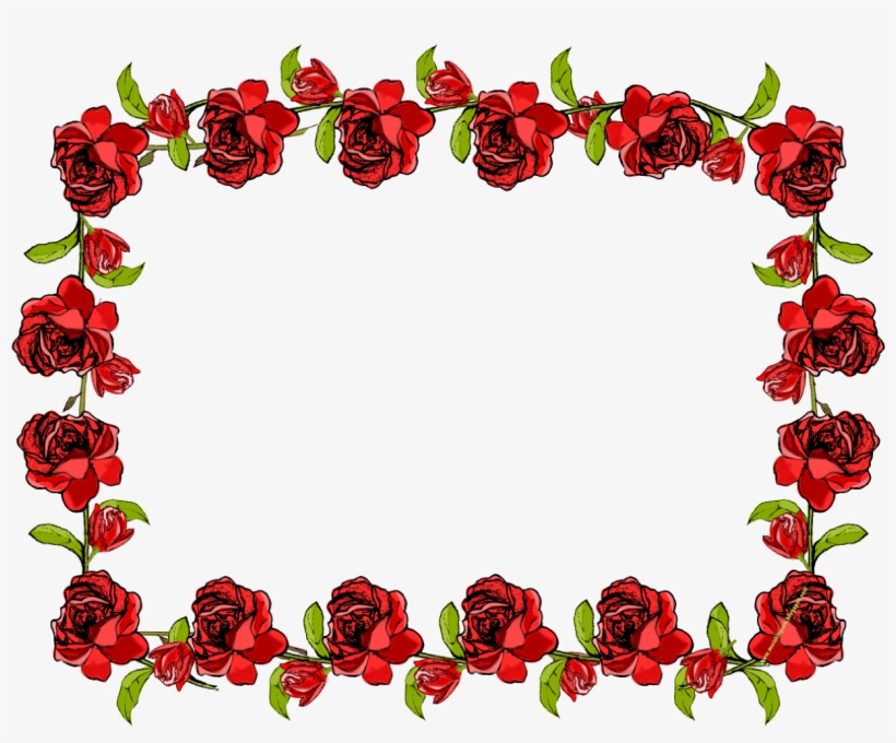 Red Flower Frame Png Transparent Picture - Flower Transparent Background Frame, transparent png #1150450