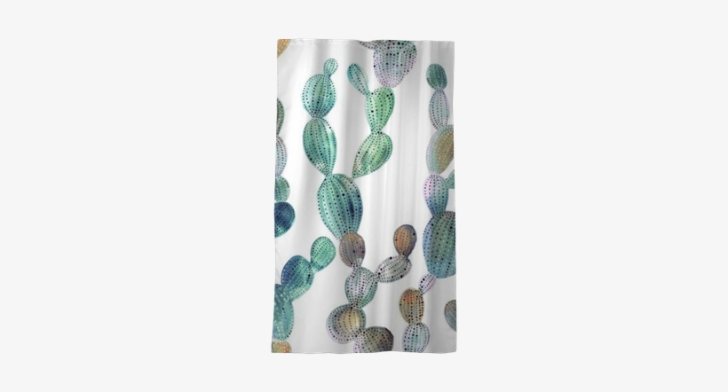 Cactus Pattern In Watercolor Style Blackout Window - Watercolor Painting, transparent png #1150924
