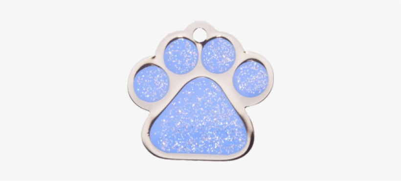 Light Blue Sparkle Paw Print Small - Bow Wow Tags - Fashion Range 1, transparent png #1150950