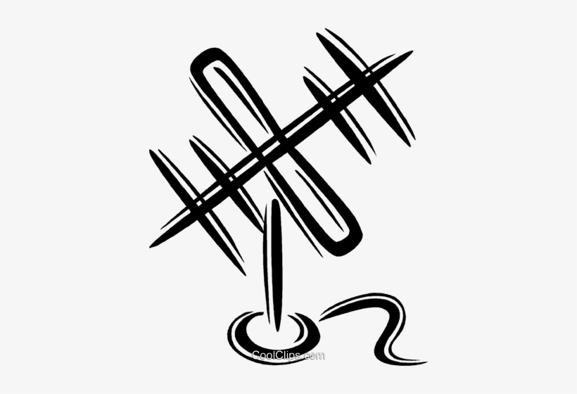 Tv Antenna Royalty Free Vector Clip Art Illustration - Tv Antenna Clipart, transparent png #1151029