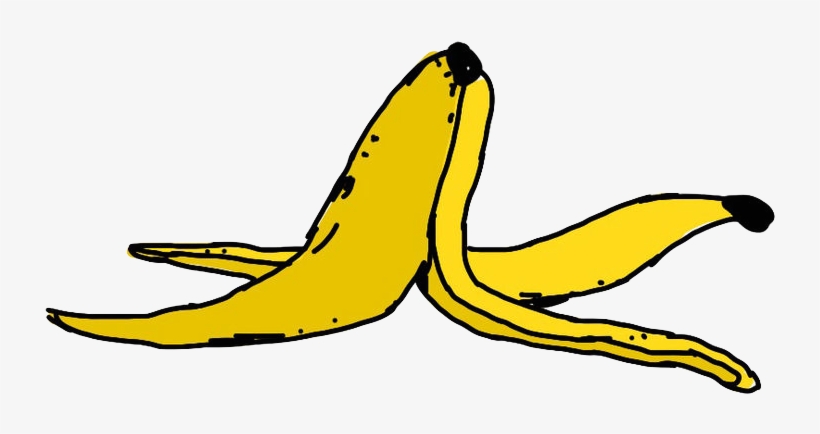 Banana Clipart Waste - Drawings Of Banana Peels, transparent png #1152184