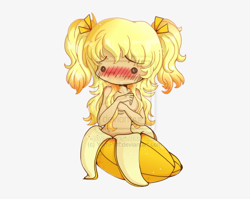 Drawn Banana Chibi - Anime Girl Chibi Banana, transparent png #1152745