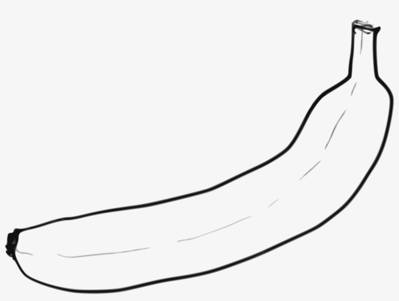 Single Line Art Banana - Single Banana Clipart Black And White, transparent png #1152845