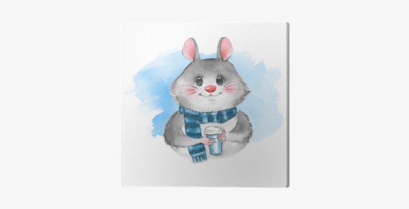 Cute Cartoon Mousel With Coffee Cup - Illustration, transparent png #1153162