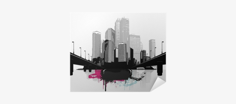 Black And White Panorama Cities - White, transparent png #1153464