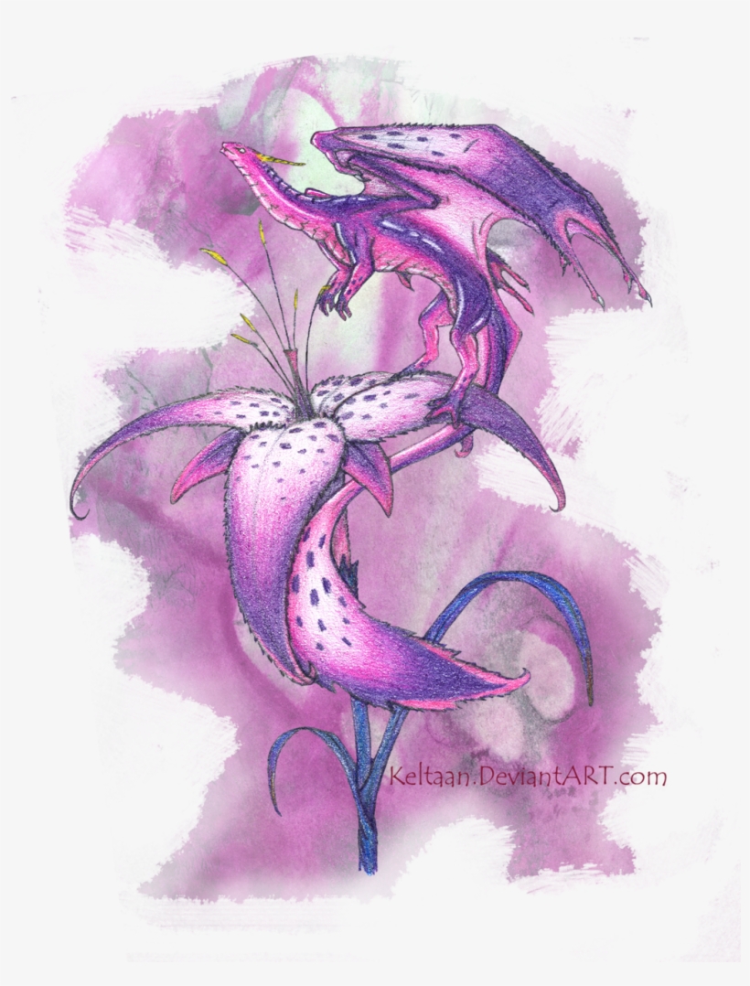 Flower Dragon - Deviantart, transparent png #1153534