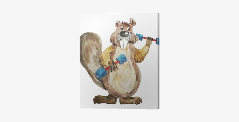 Illustration Of A Watercolor By Hand On A White Background - Castor Ilustração, transparent png #1153654