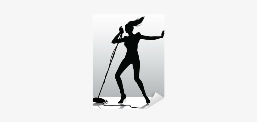 Silhouette Of A Girl Singing, transparent png #1154504