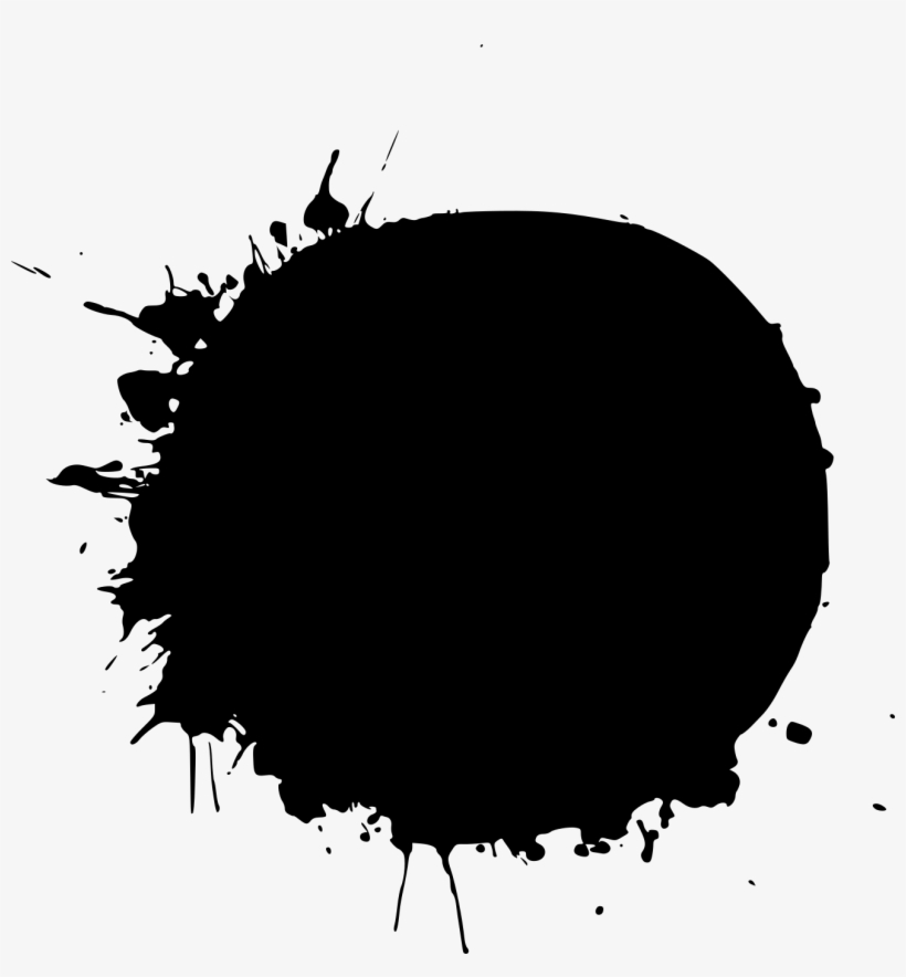 Circle Stamp Png Download - Black Paint Splash Circle, transparent png #1154916