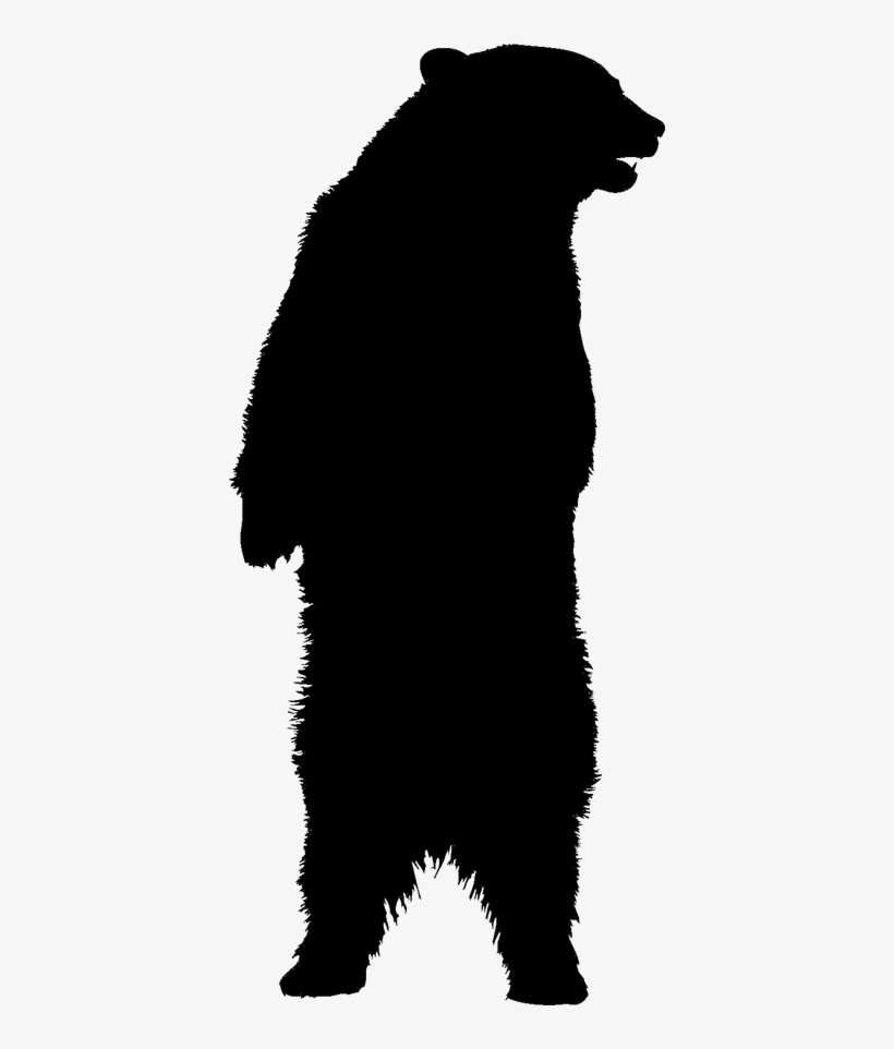 Standing Black Bear Silhouette, transparent png #1154950