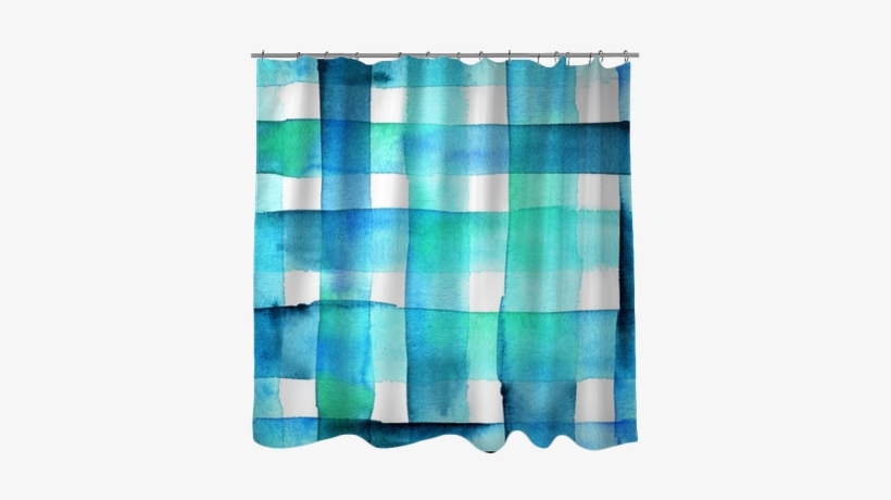 Seamless Abstract Watercolor Texture With Teal Blue - Tartan, transparent png #1155070