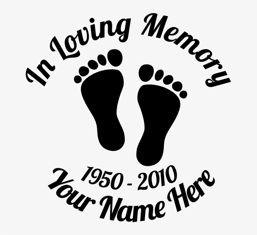 In Loving Memory Baby Footprints Sticker - Loving Memory Heart Sticker, transparent png #1155650