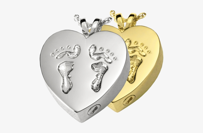 Childs Memorial Pendant - Cremation Memorial Jewelry: Sterling Silver Baby Feet, transparent png #1155768
