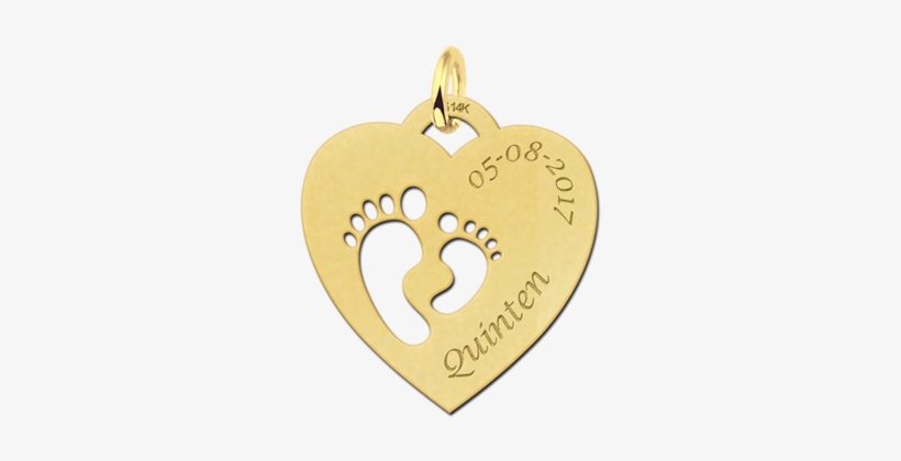 Geboorte Steen In Gouden Hart, transparent png #1155791