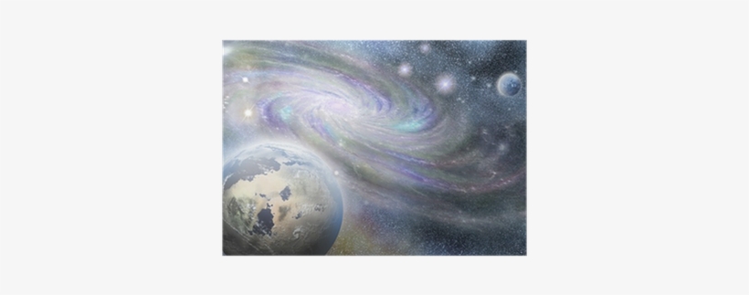 Spiral Galaxy And Planets In Universe Poster • Pixers® - Milky Way, transparent png #1155860
