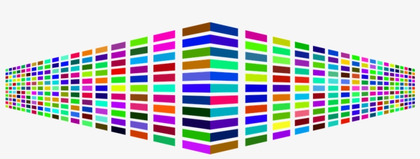 Prismatic Rainbow Perspective Squares - Vector Graphics, transparent png #1156109