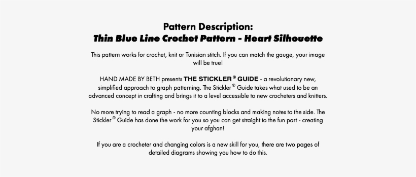 Thin Blue Line Crochet Pattern - Crochet, transparent png #1157365