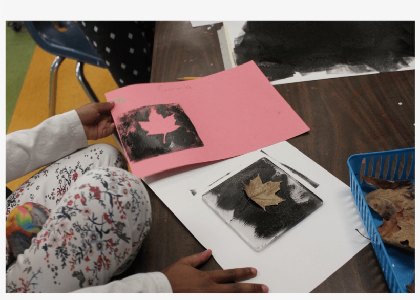 Jordan Second Graders Work On The Printing Nature Project, - Craft, transparent png #1157927