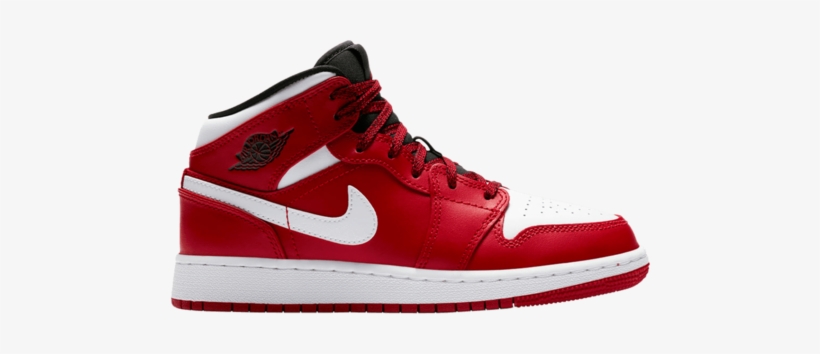 Air Jordan 1 Mid Gs Gym Red - Nba Stores Basketball Stores, transparent png #1157979