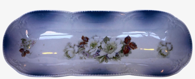 Porcelain Celery Dish Made In Germany Scalloped Floral - Bathtub, transparent png #1158315