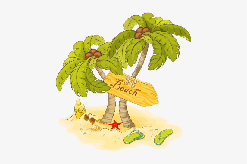 Beach Drawing, Tree Clipart, Scrapbook Embellishments, - Beach Clip Art Transparent, transparent png #1158408