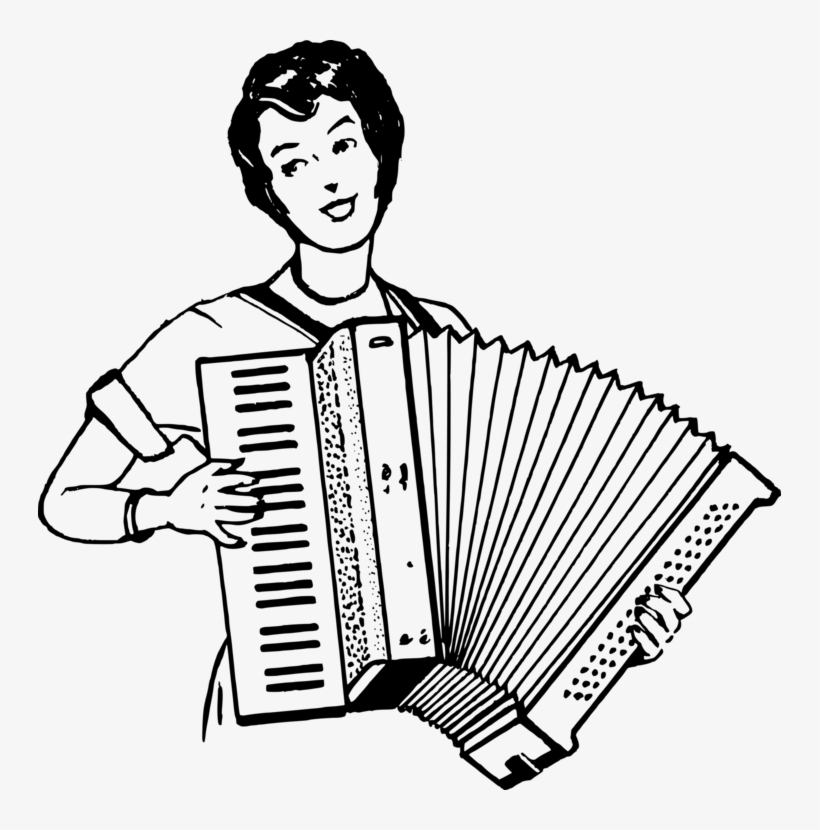 Piano Accordion Musical Instruments Concertina - Accordion Player Clipart, transparent png #1158685