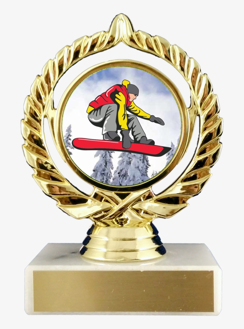 Snowboarding Logo Trophy On Marble Base - Marble, transparent png #1159580