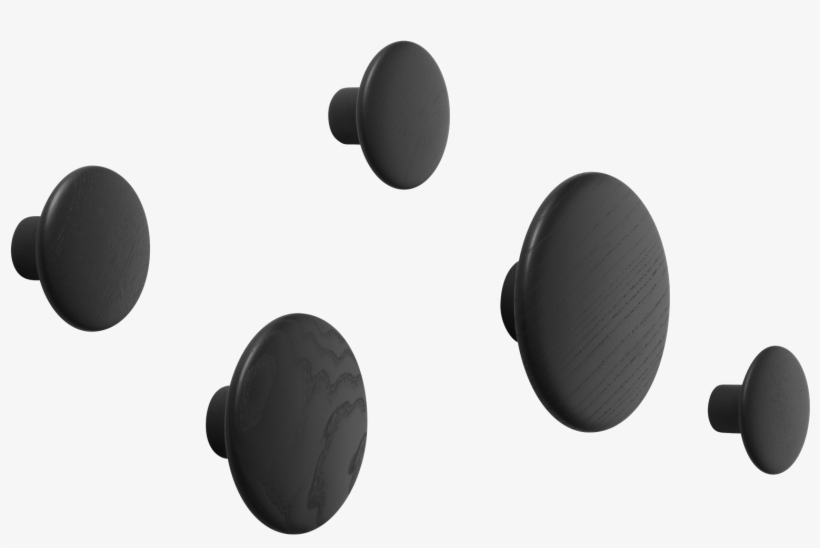 03002 The Dots Black Set Of 5 1504709029 - Muuto The Dots Single Hook, Black, transparent png #1159939