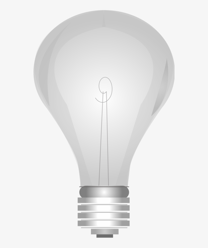 Lightbulb Clipart, Vector Clip Art Online, Royalty - Light Bulb Grayscale, transparent png #1160874