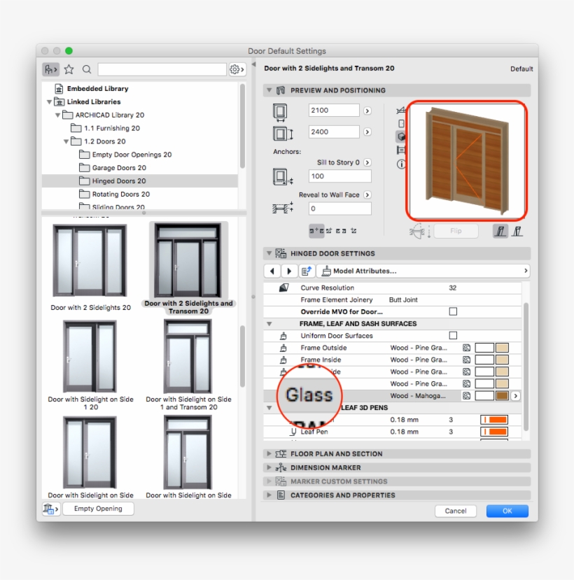 Screen Shot Doors Ac20 - Fixed Window Archicad 20, transparent png #1160944