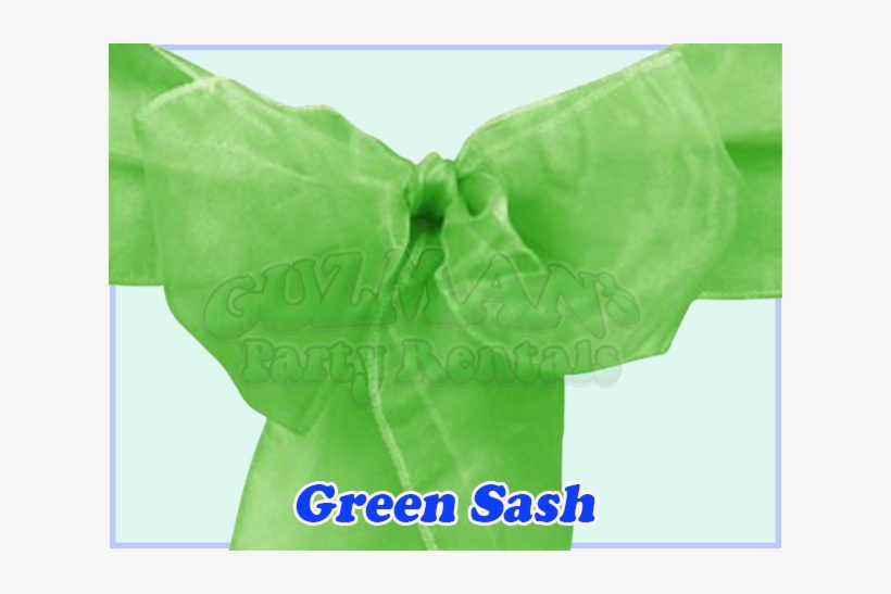 Green Sash Description - Organza Sash Silver (10 Pack), transparent png #1161065